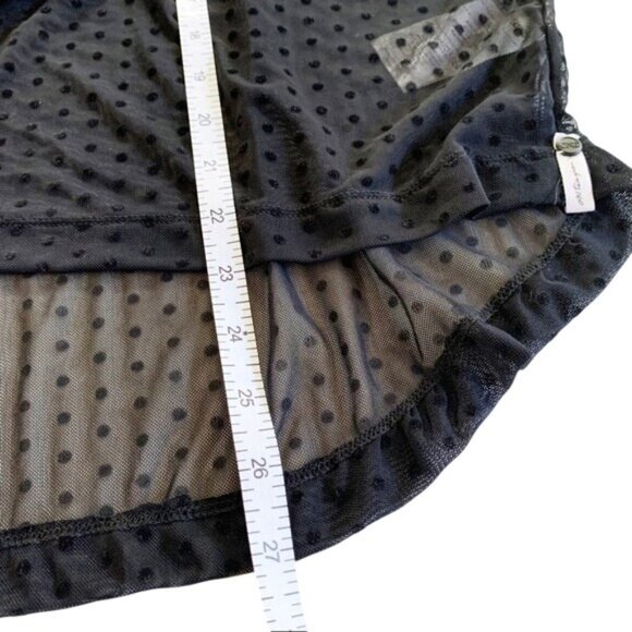 One Teaspoon Black Polka Dot Sheer Blouse Women's Size Small Big Bow Detail - Picture 9 of 10